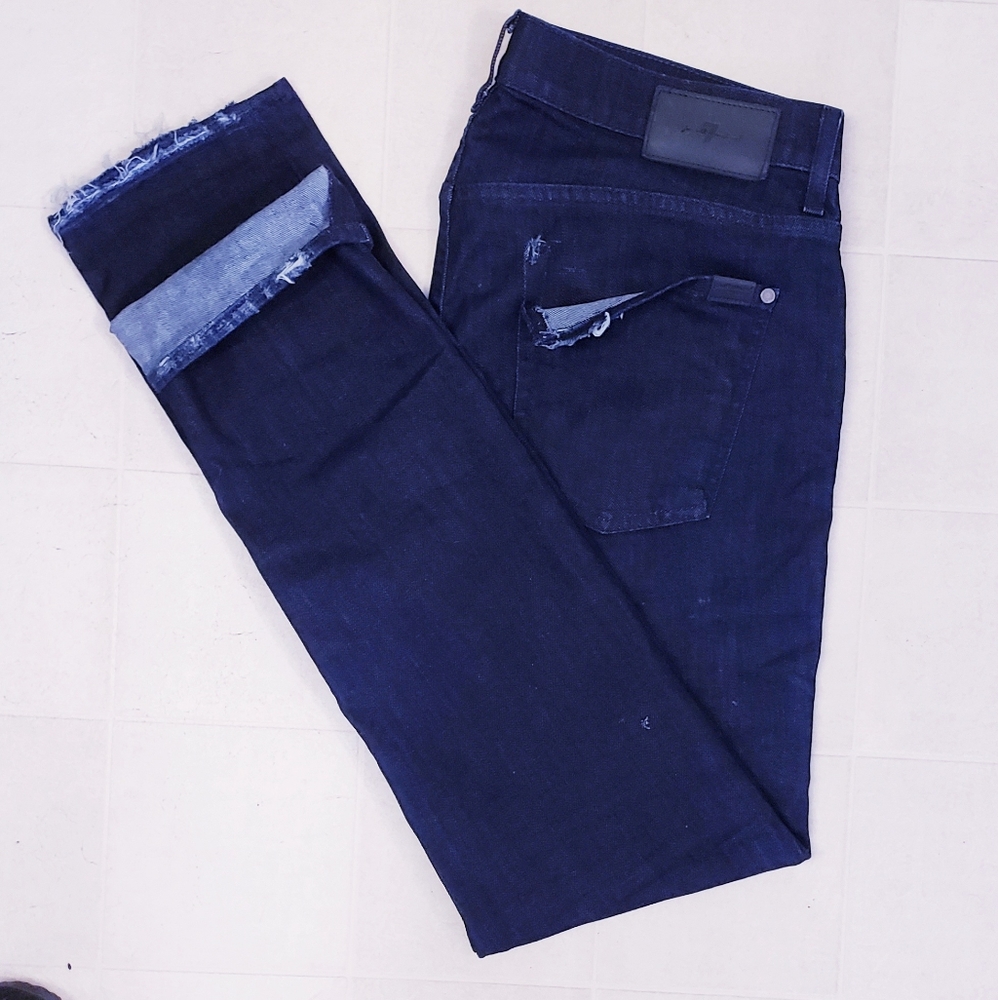Like new 34 7seven for all mankind factory distressed jeans